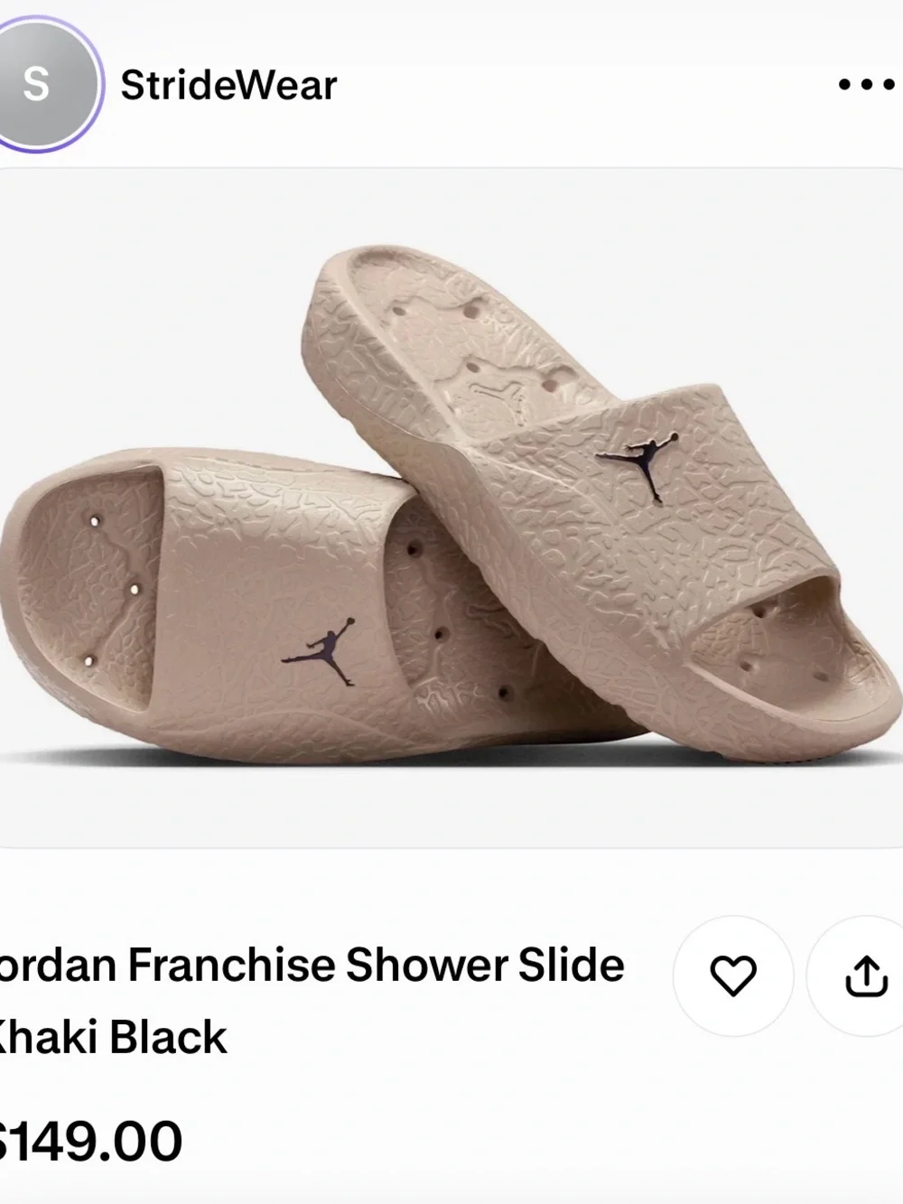 Jordan Men’s Slide Sandals in Khaki